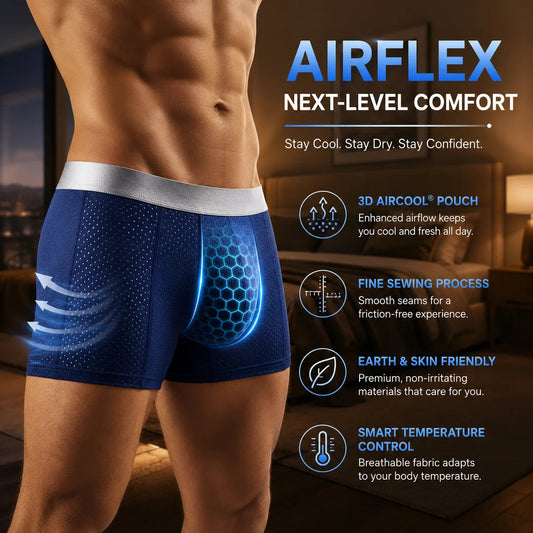 🔥 BEST DEAL 80% OFF TODAY🔥 2026 HOT SALE  AirFlexTM Premium Leakproof IceSilk Mesh Men's Boxer