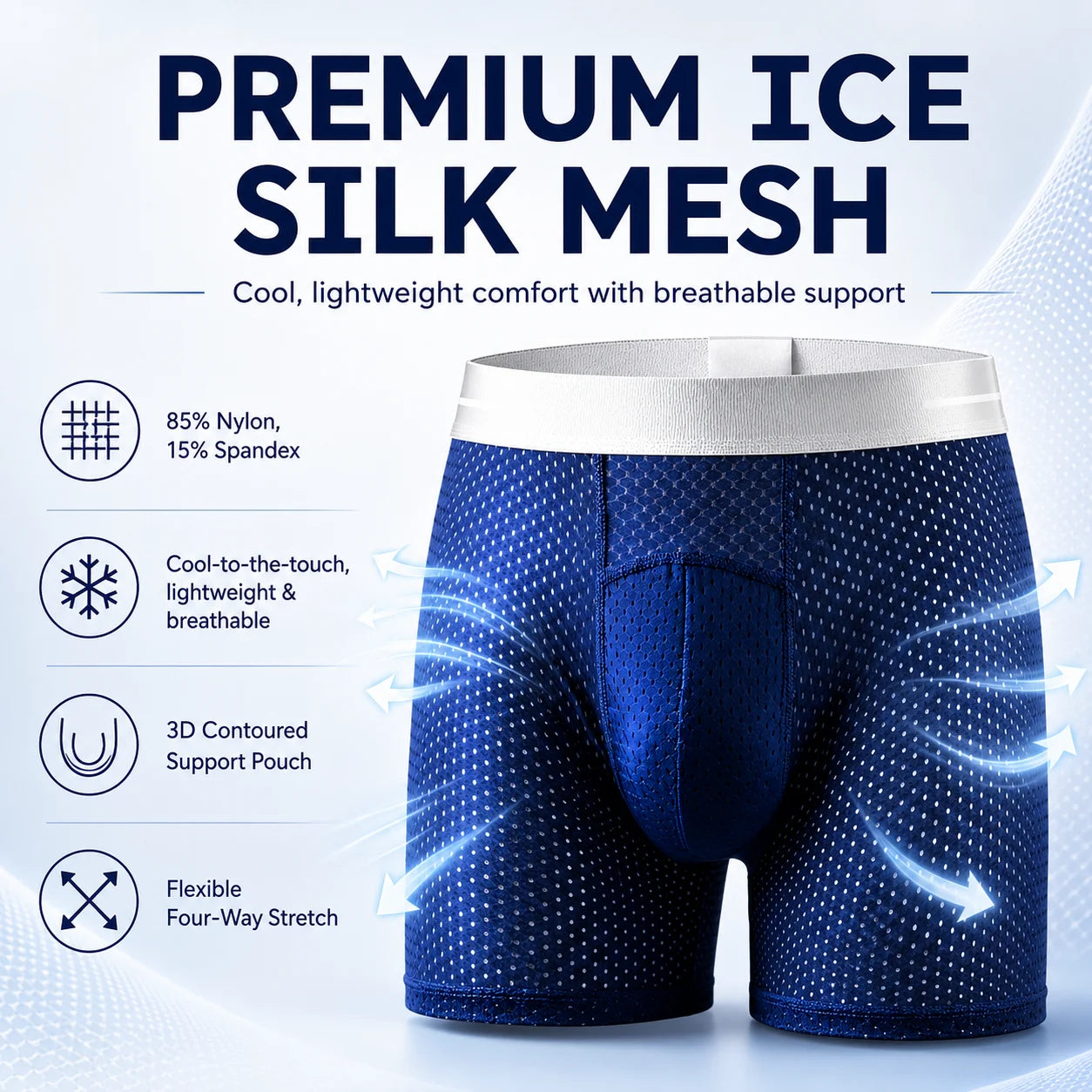 🔥 BEST DEAL 80% OFF TODAY🔥 2026 HOT SALE  AirFlexTM Premium Leakproof IceSilk Mesh Men's Boxer